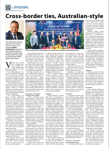 Acuity Funding Director Ranjit Thambyrajah featured in the Vietnam Investment Review